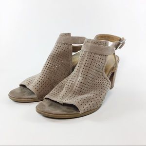 Franco Sarto Suede Beige Slingback Peep-toe  7.5